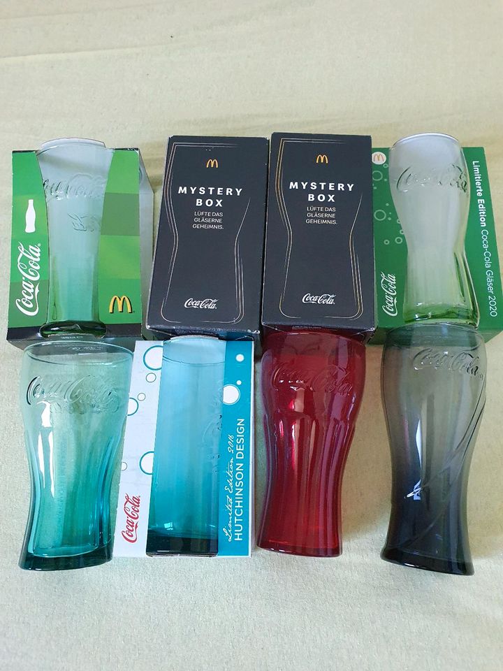 8 Coca Cola Gläser, Mystery Box, Limited Editions, McDonalds in Ried