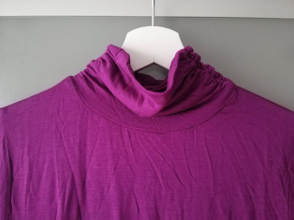 U&F | Viskose Shirt Rollkragen kurzärmelig Gr. 40/L lila violett in Mülheim (Ruhr)