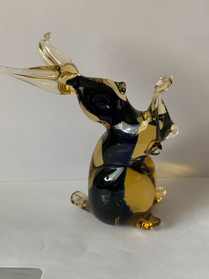 Murano Glas Figur Hase mehrfarbig mundgeblasen in Neuss