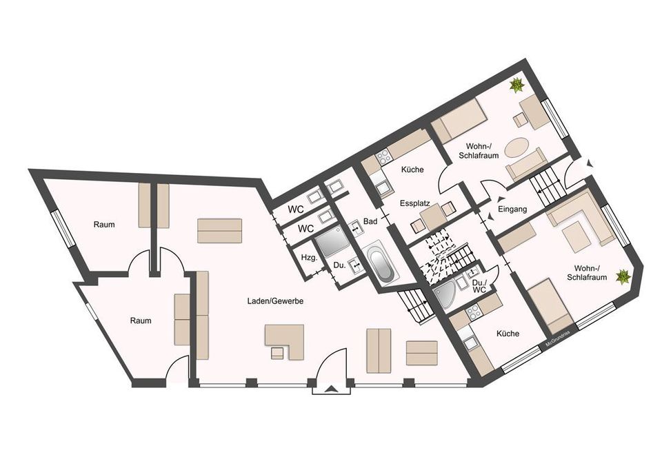 Zentral gelegenes Wohn u. Geschäftshaus  4 Wohnungen und 1 Gewerbeeinheit in Zweibrücken Bubenhausen zu Verkaufen in Zweibrücken