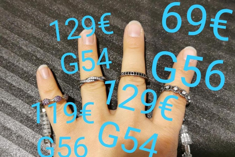 ‼️NEU‼️5 Original Pandora Boxen Ring Ohrstecker Kette weiß Charm in Haren (Ems)