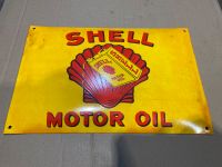 Shell Motor Oil Blechschild Email Emailschild Niedersachsen - Loxstedt Vorschau