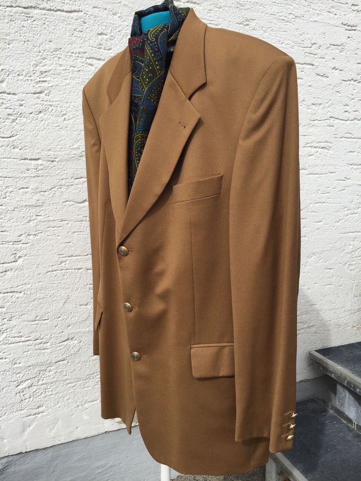 Herren Sakko Jackett camel Schurwolle 26 52 L Goldknöpfe Vintage! in Parkstetten