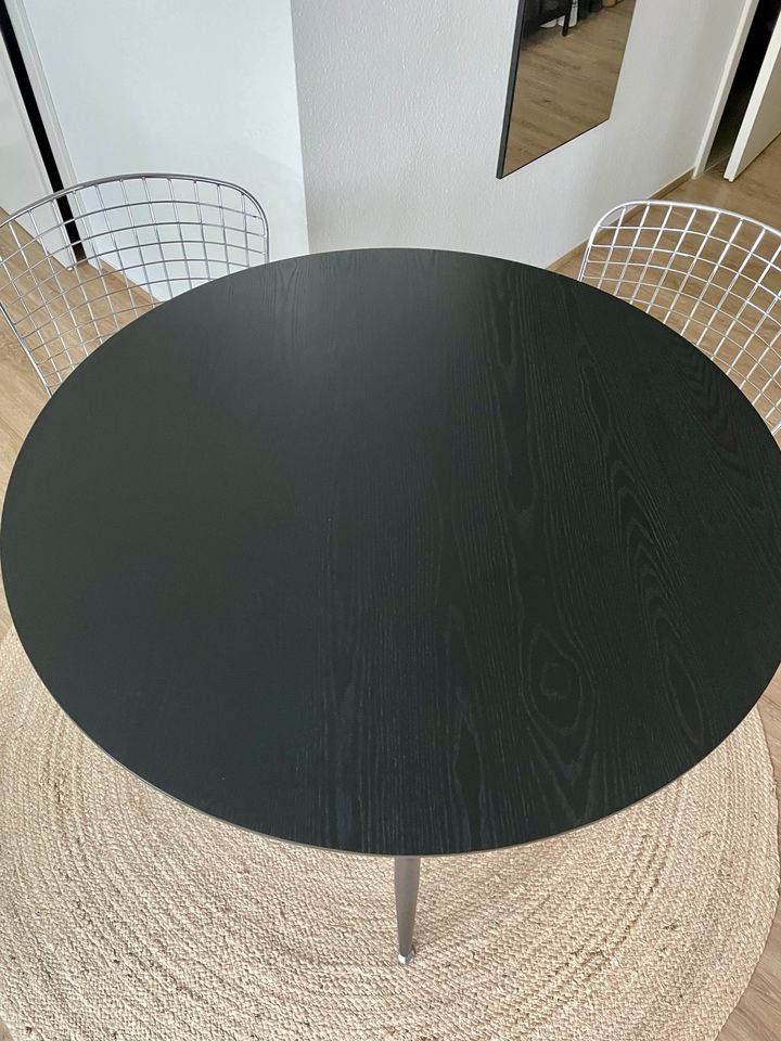 Esstisch, Eiche, schwarz, rund, 100 cm in Buxtehude