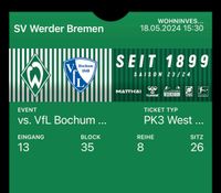 Tausche Sitzplatzkarte gegen Gästesteher Bremen Bochum Nordrhein-Westfalen - Herdecke Vorschau