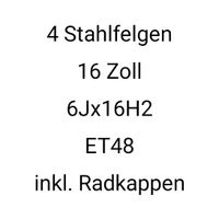 Stahlfelgen 6J16H2 ET48 inkl. Radkappen Hessen - Bürstadt Vorschau