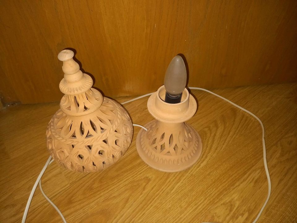 Lampe orientalisch aus Ton/Lehm 36 cm Höhe in Oschersleben (Bode)