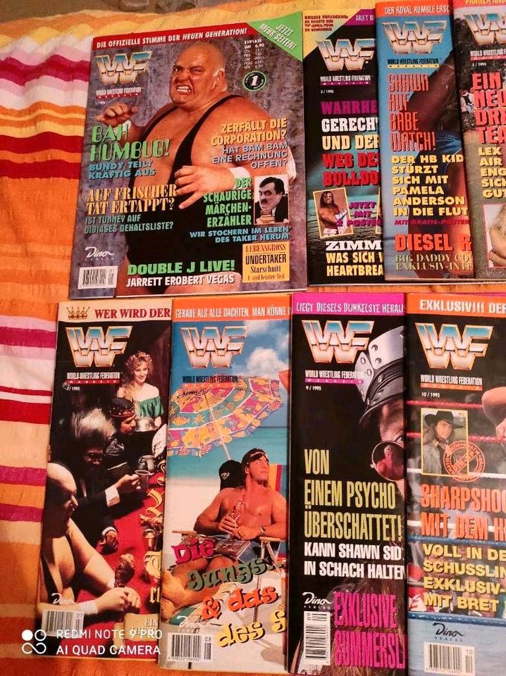 1995 WWF World Wrestling Federation Magazin 9 Hefte mit Poster in Bottrop