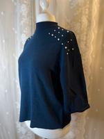 Orsay blauer Pullover mit Perlen Gr. S / 36 Sachsen-Anhalt - Bernburg (Saale) Vorschau