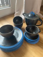 4er Set (Teller, Tasse und Teekanne) schwarz blau Bayern - Augsburg Vorschau