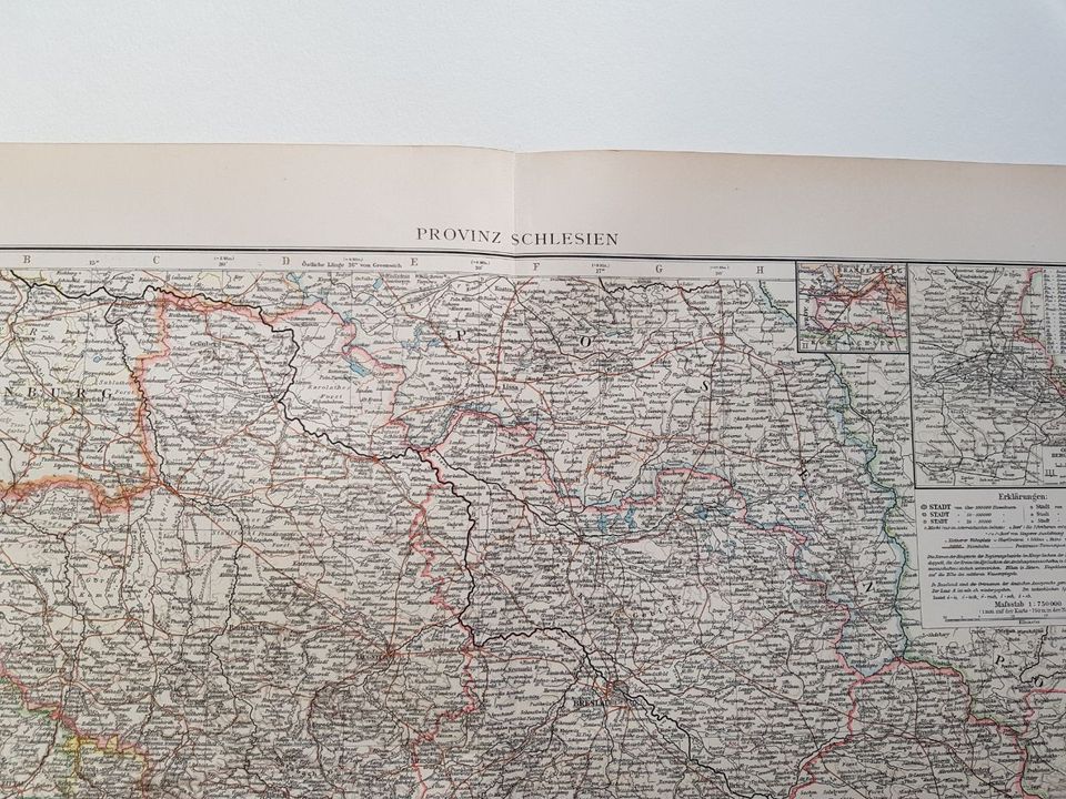 Provinz Schlesien Karte aus Andrees Handatlas von 1899 in Leonberg