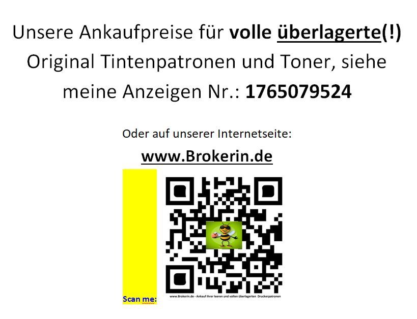 Ankauf Ihrer leeren, vollen HP und Canon 540 541 545 546 560 561 575 576 510 511 512 513 40 41 37 38 50 51 leere, volle überlagerte Druckerpatronen Tintenpatronen Toner + HP 62 301 302 303 304 305 in Berlin