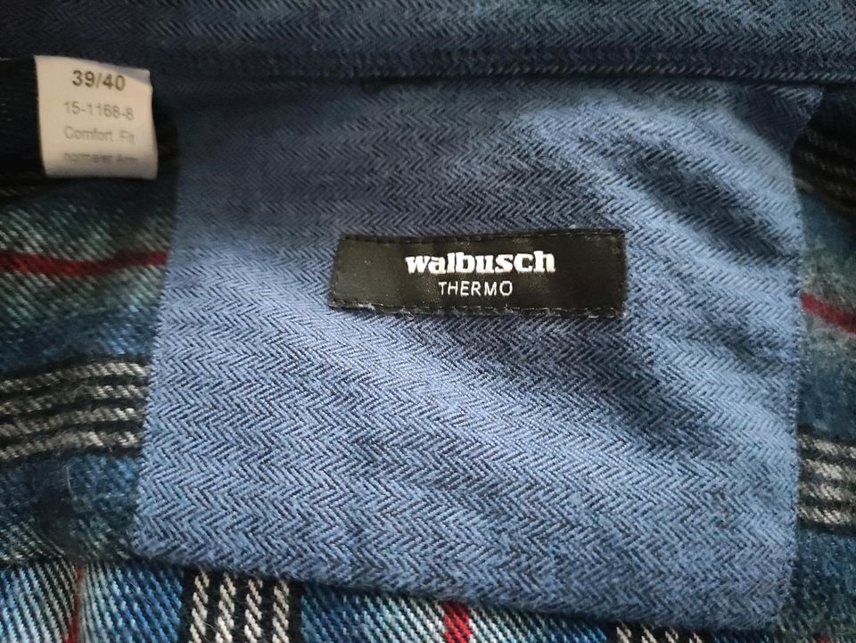 Walbusch Thermo Herren Hemd Blau 100% Baumwolle Gr.40 in Hagen