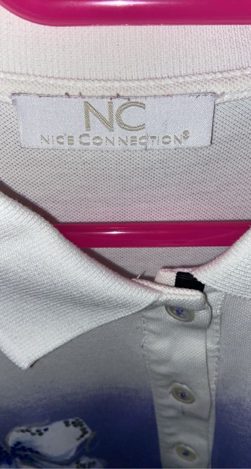 Weiß-lilanes Poloshirt NiceConnection Damen neu in Gummersbach