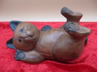 prächtige aus Holz gefertigte Katze in toller Pose Blickfang !!! Niedersachsen - Hoya Vorschau