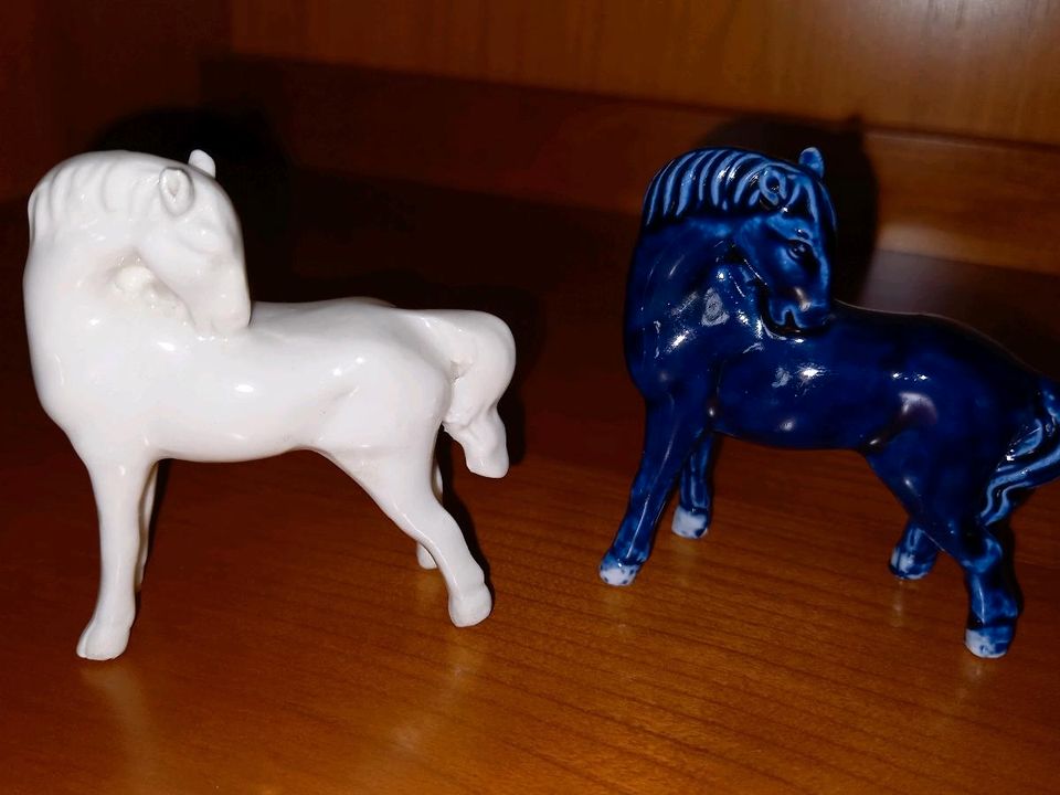 Pferde, Figur, Dekoration,  blau weiß,  7 cm in Brackenheim