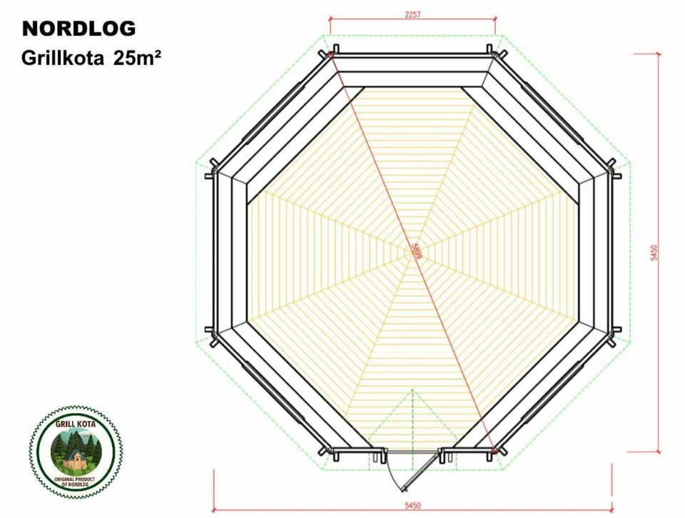 NordLog Grillkota 25,0 m² - Grillhaus Grillhütte Gartenhaus Kota in Weil der Stadt
