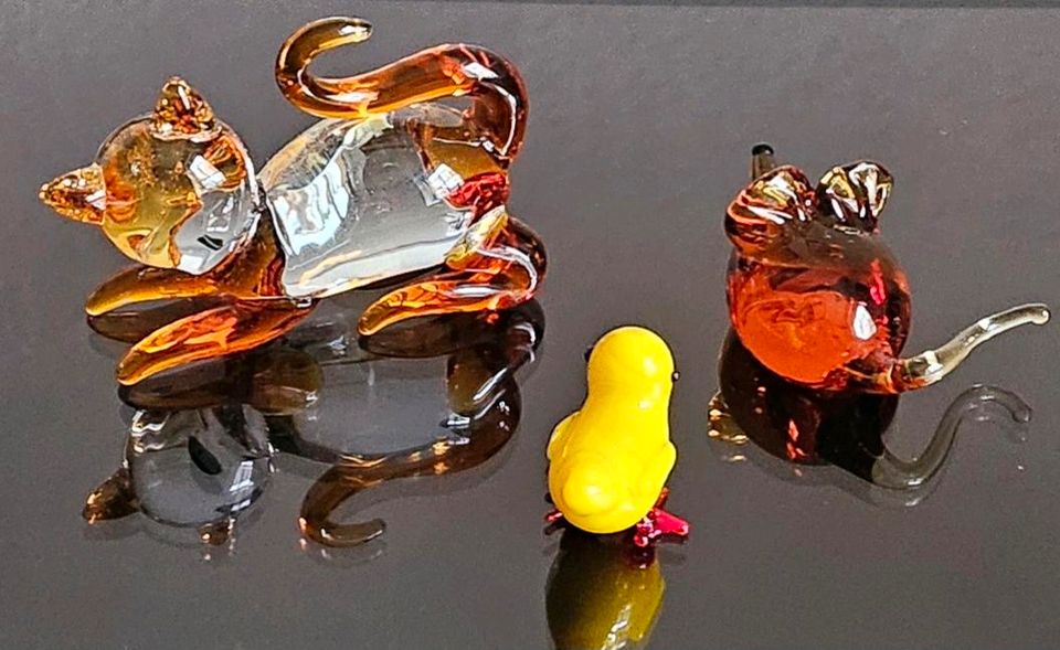 Katzen/Maus/Küken-Set aus Murano Glas in Freising