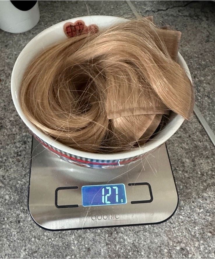 Seamless Clip in Echthaar Extensions blond 30cm 127g in Samswegen