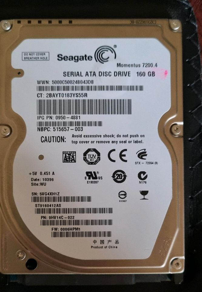 Seagate Momentus 5400.6 160GB,Intern,5400RPM (ST9160314AS) HDD (H in Berlin