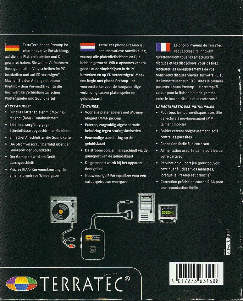 Von Schallplatte auf Pc durch   TerraTec  phono  PreAmp in Siegen