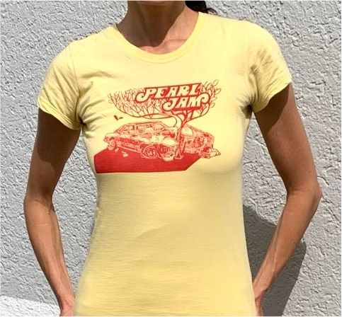 Pearl Jam Band Shirt Girls gelb-rot "Crash" S in Berlin