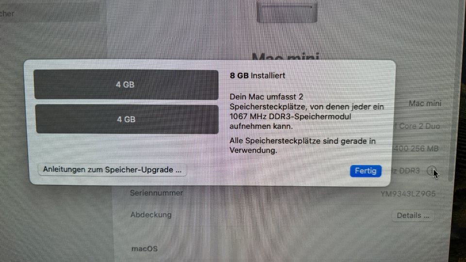 APPLE MAC Mini, SONOMA, 256 GB SAMSUNG SSD, 8 GB RAM in Gießen