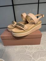 Aigner Plateau Sandalen Leder nude Gr.42 Mitte - Tiergarten Vorschau