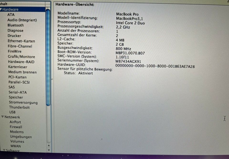 Apple MacBook Pro 3.1 15,4 Zoll 2007 OVP in Dieblich