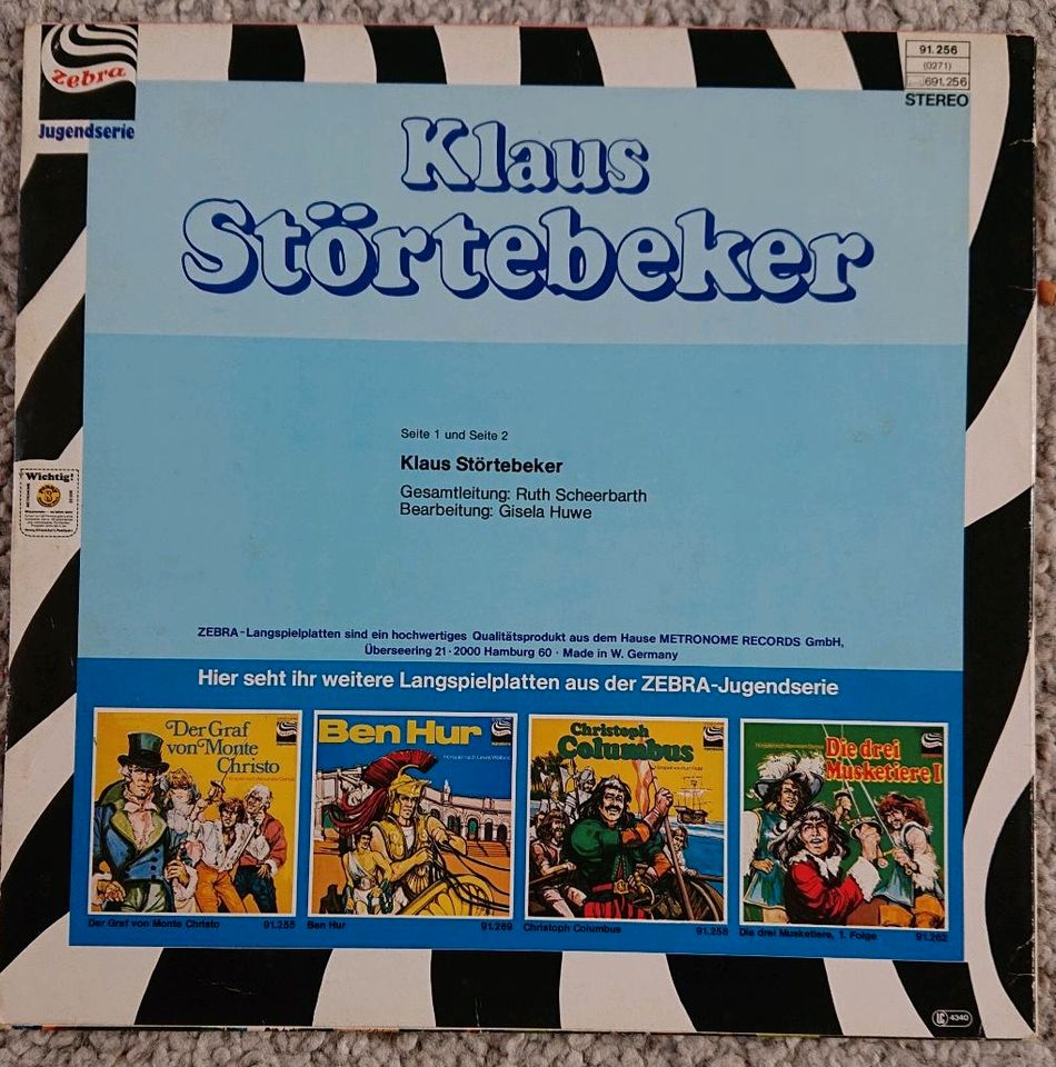 Zebra Hörspiel Vinyl LP : Klaus Störtebeker m. Druckfehler Label in Essen