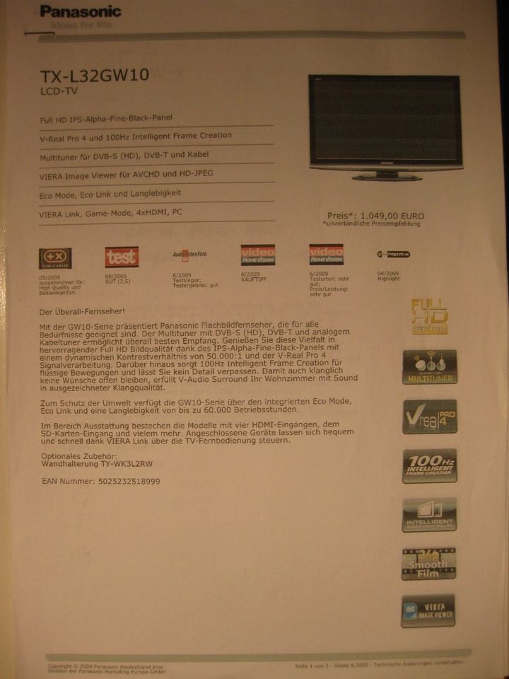LCD-Fernseher  Panasonic TX-32GT 14 in Seukendorf