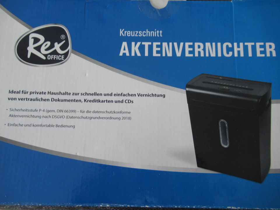 Rex Aktenvernichter für Papier Kreditkarten CDs Kreuzschnitt in München