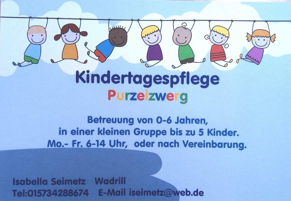 Tagesmutter Kindertagespflege Waldorftagesmutter Kinderbetreuung in Wadern