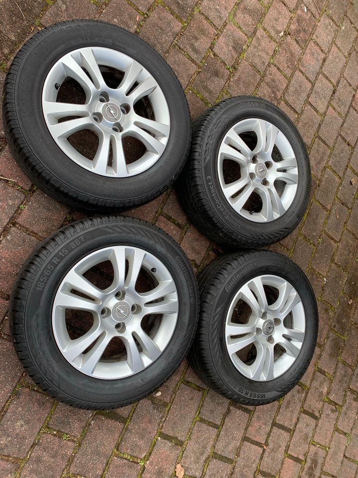 4x ContiEcoContact 3 185/65 R15 Sommerreifen auf Opel Alufelgen in Uetersen