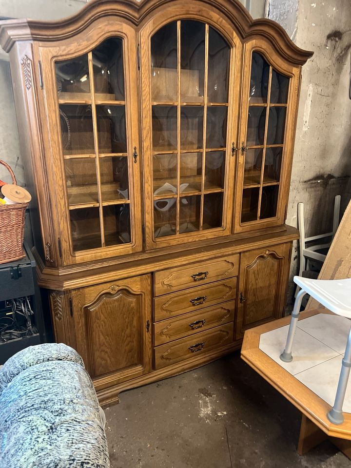 Vitrine, antik, Vintage Holz Schrank in Paderborn