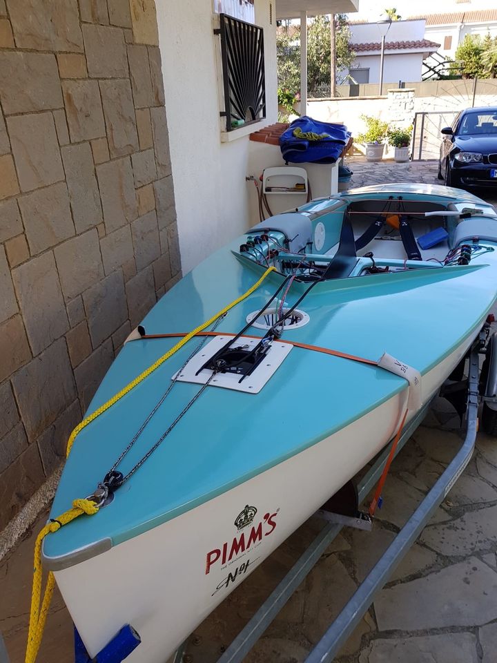 Finn Dinghy Segelboot mit Trailer & Slipwagen in Monheim am Rhein