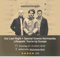 2x Our Last Night Tickets 1.10.2024 Backstage München Bayern - Lauingen a.d. Donau Vorschau