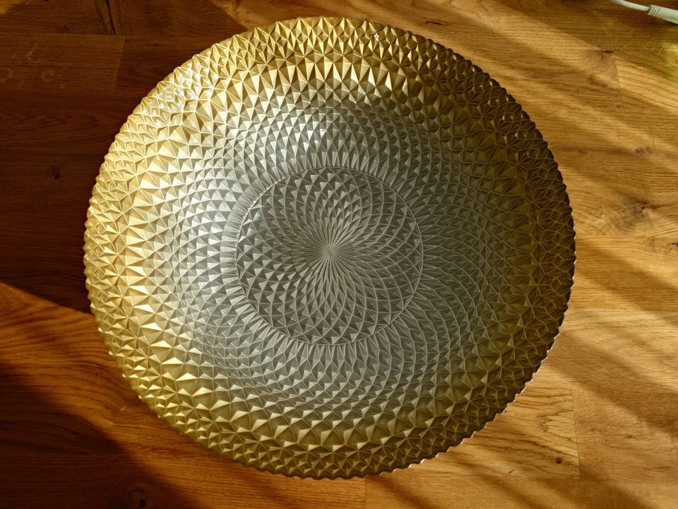 Große gold silberne Deko Schale 34 cm Durchmesser in Hannover