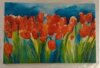 Bild Leinwand Tulpen Rot  Blumenlandschaft ca. 89x59 cm Nordrhein-Westfalen - Havixbeck Vorschau