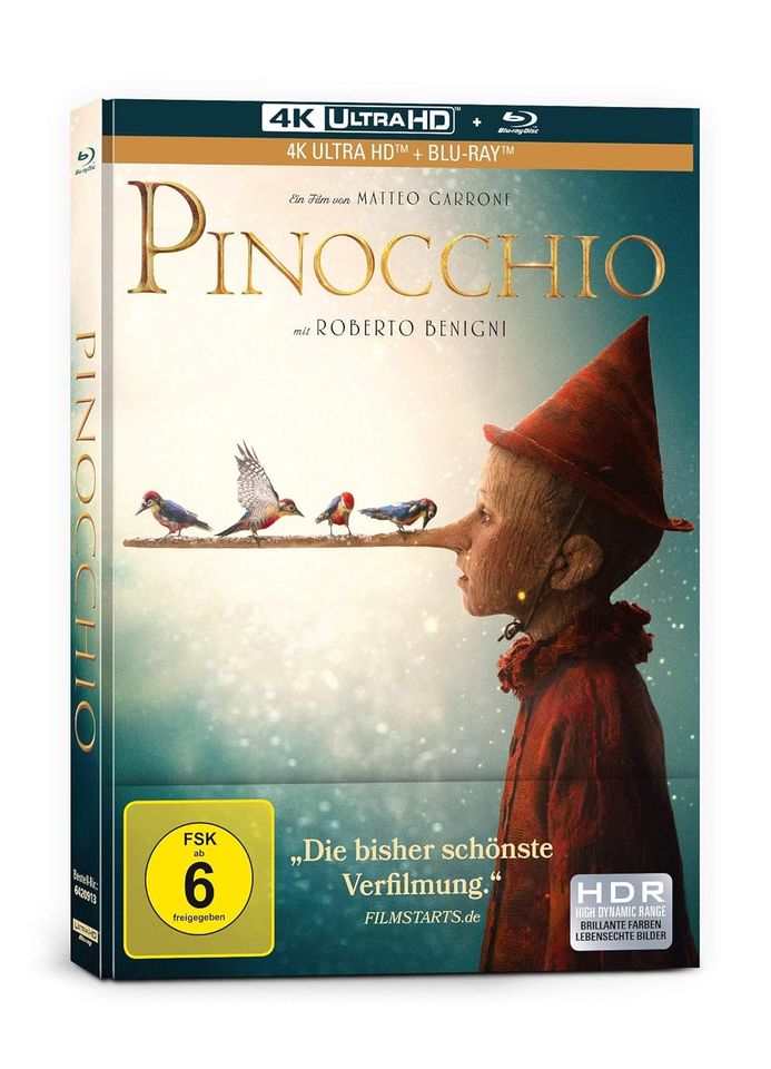 Pinocchio 2-Disc Limited Mediabook 4K Ultra-HD + Blu-ray 2D OVP in Grettstadt