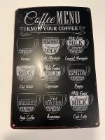 Deko Blechschild 20x30cm Coffee Menu Küche Deko Nordrhein-Westfalen - Südlohn Vorschau