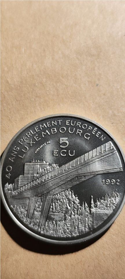 Luxemburg 5 ECU 1992 40 Jahre EU Parlament Gedenkmünze Münze in Braunfels