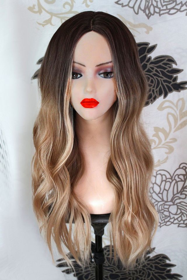 Perücke Silk Top Wig gewellt blond braun schwarz ombre balayage in Dresden