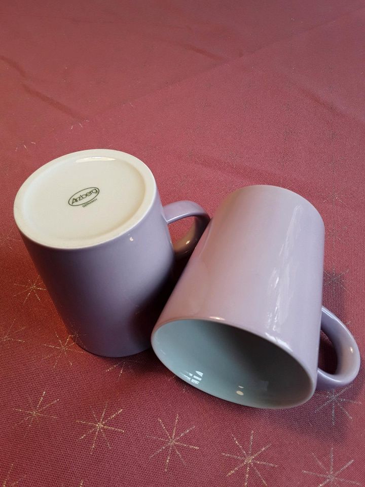 Kaffeebecher-Porzellan-Tablett-Keramik-zartes Lila-NEU-zus.10€ !! in München