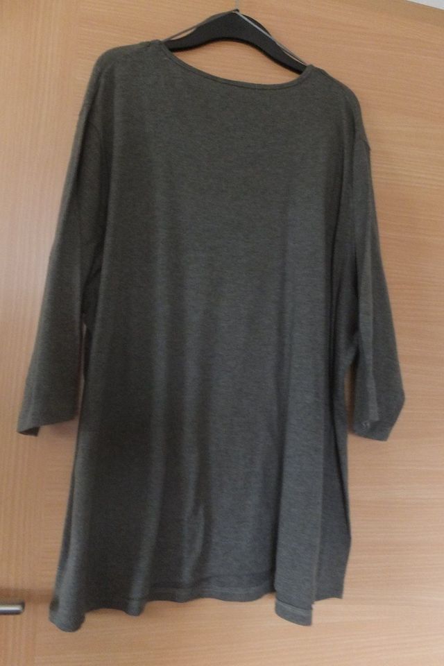 Graues schlichtes Langarm-Shirt/Pulli mit Webkante, Gr. 56 , THEA in Petersberg