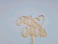 Cake Topper/Torten Topper, Torte Deko,  Mr Mrs, Acryl, gold Nordrhein-Westfalen - Gelsenkirchen Vorschau