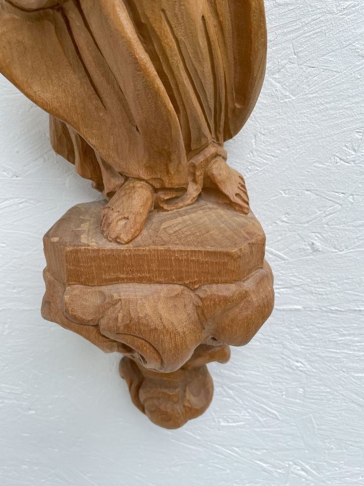 Holzschnitzerei Wandrelief, Madonna mit Kind 66 cm Holz natur in München