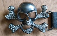 Gürtel Skull Glam Echtleder Totenkopf 90cm Pirat Bayern - Bamberg Vorschau