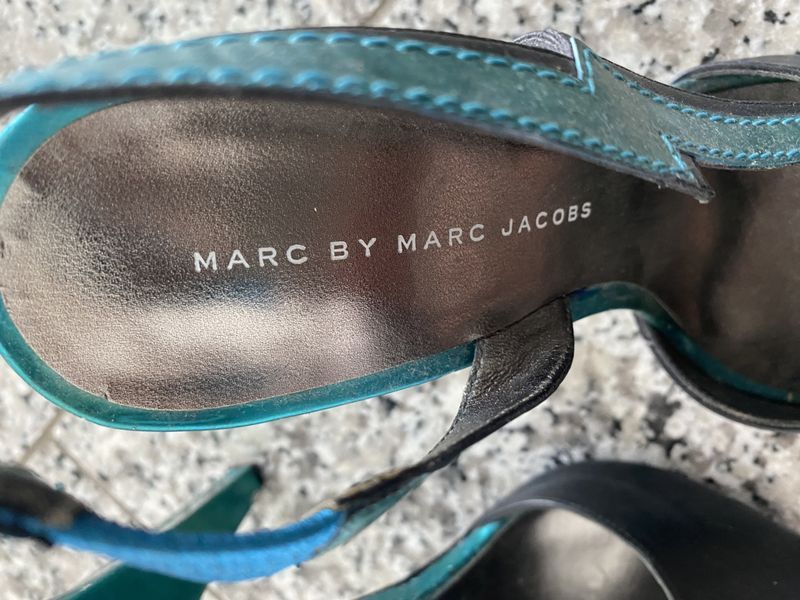 Marc by Marc Jacobs Damen Sandale high heel dkBL-metalic Gr. 37/3 in München