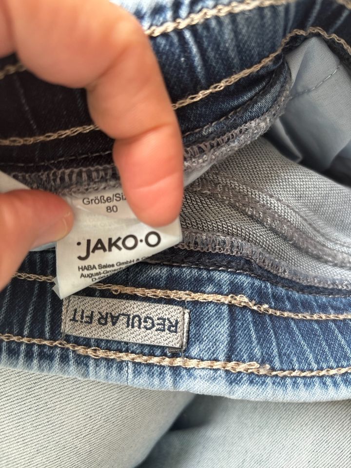 Jeans von Jako-o Gr. 80 wie neu mit Gummizug Jako o in Bodenheim